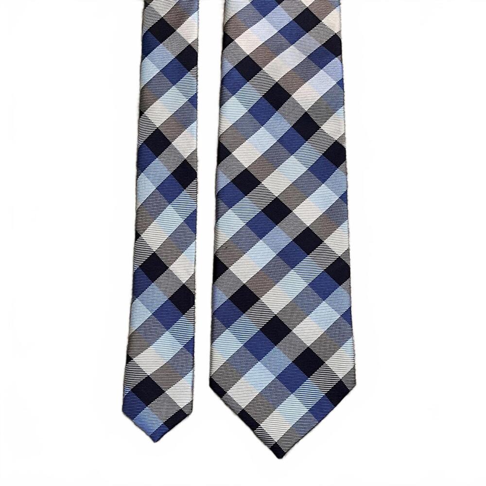 Stafford Blue and Black Checkered Men's Tie